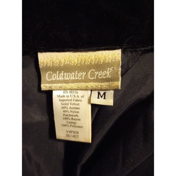 Coldwater Creek velvet Jacket Black Colorful Patchwork Boho Shacket Sz M - Picture 7 of 7